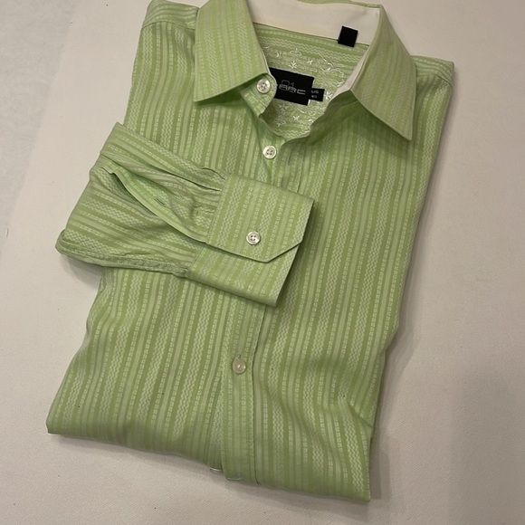 𝅺parc 81 Green Tailored Mens Dress Shirt - Large - Neck 16.5 - Picture 1 of 4